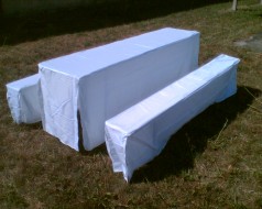 Tisch- & Bankhussen weiss