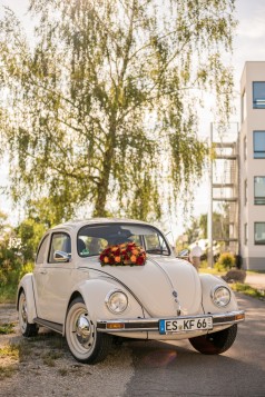 VW Käfer mit Weißwandreifen, Hochzeitsauto, Oldtimer mieten, Fotoshooting, Stuttgart, Esslingen