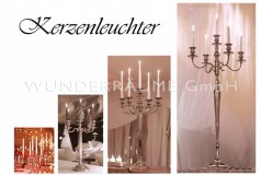 Kerzenleuchter; 5-armig, verchromt; H: 1 m