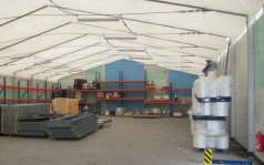 Lagerzelt 7,5m Breite x 12m Länge, Seitenhöhe 4,20m