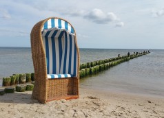 Strandkorb historisch Einsitzer , alter Strandkorb , Maritime Dekoration