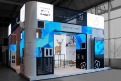 Messewand – Messestand – Messebau aus Aluvision und Matrix Wandsystemen