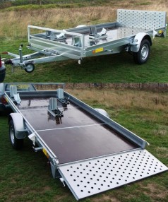3er Motorradanhänger kippbar 1500 kg gebremst – 100 km/h 3650 x 1850 x 100 Nutzlast ca. 1100 kg