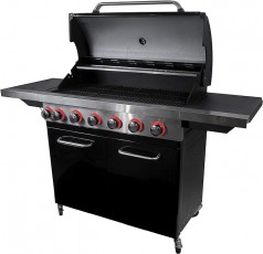 Gasgrill Grillwagen mit Deckel 820 x 420 mm mit Infrarotseitenbrenner + Warmhalterost