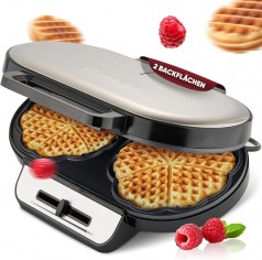 Waffeleisen mit 2 antihaftbeschichteten Backflächen Waffeleisen Herzform stufenlos einstellbarer