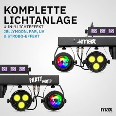 Discolicht Partylicht, Bühnenlicht-Set mit Stativ, DJ-Licht, Lichteffekte musikgesteuert, DMX, 2 Jel