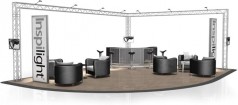 Messestand 8 x 6 x 3 m (L x B x H) 48 m² Traversen Alu Kundenempfang