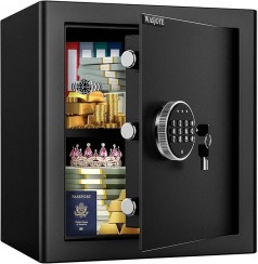 Tresor Geldtresor Werttresor 38,5 L mit 3 doppelten Stahlriegeln elektronischem Zahlenschloss 2 Nots