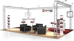 Messestand 24 qm 6 x 4 Traversen Alu 6 x 4 x 2,5 m = 24 m³