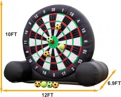 Aufblasbares Fußball-Dartboard Torwand Dartscheibe 3 m hoch Kick-Dartboard enthält 8 Fußbälle