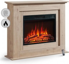 Elektrokamin elektrischer Standkamin mit 3D-Flammeneffekt Elektroheizung 2000 W Kamin mit Fernbedien