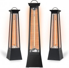 Heizstrahler Infrarot Terrassenheizung innen + außen optischer Blickfang 2000 W – Flammenoptik Strom