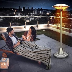 Infrarot Heizstrahler | Heizpilz Höhe 190 cm – elektrisch Heizstufen 1500 – 2500 W | Terrassenstrahl