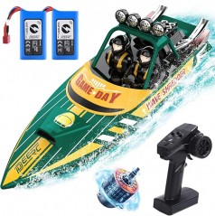 Rennboot ferngesteuertes Boot 30 km/h schnelles Renn-Jetboot 2 Batterien 30+Min. RC-Boot mit LED-Lic