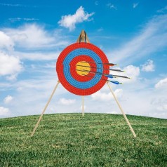 Zielscheibe Strohzielscheibe 50 x 50 x 5cm + Ständer im Set Zielscheibe Bogenschießen für Kinder und