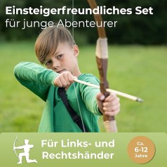 Pfeil und Bogen Kinder | 10 Pfeile mit Gummispitze Köcher und 3 Zielscheiben | Bogenschießen Kinders