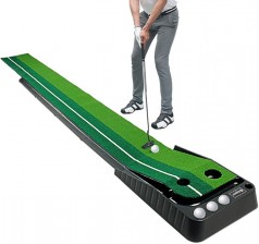Minigolf Golf Putting Trainer 3 Bälle zweifarbige Grasgolfmatte mit kugelverdickter Rücklaufbahn aut