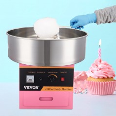 Elektrische Zuckerwattemaschine rosa Tischgerät kommerzieller Zuckerwattemaker 1000W mit Edelstahlsc