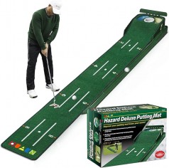 Golf-Putting-Green-Matte 3 m Minigolf Innenbereich Golf-Putting-Matte mit Ballrücklauf und 3 Löchern