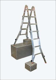 Teleskop Alu-Gelenkleiter Treppenleiter bis 5,3 m Länge Belastung bis 150 kg