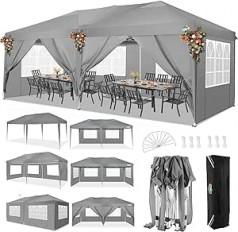 Faltpavillon 2 Stück Zelt Pavillon wasserdicht mit 12 Seitenwänden 8 davon mit Fenster 2 Stück a´3 x