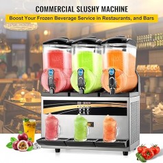 Slush Eis Maschine Speiseeis Wassereis 3 Geschmacksrichtungen 3 x 15 l  Slusheismaschine