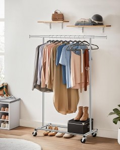 Kleiderständer robust Garderobenständer auf Rollen belastbar bis zu 100 kg 92 x 132 cm ausziehbar