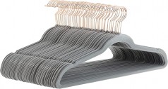 Kleiderbügel für Anzüge Samt schmal rutschfest Grau 50er-Pack
