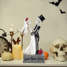 Liebespaar Brautpaar Tortendeko Kuchendeko Hochzeitsschädel gotisches Skelett