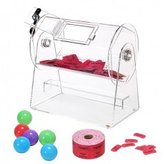 Lostrommel Glücksrad Glücksspiel Losbox Lottospiele 2500 Lose o 100 Tombolakugeln Fassungsvermögen