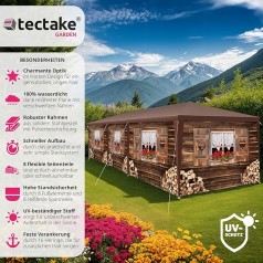 Festivalpavillon Zelt Almhütte Verkaufsstand Partyzelt 3D-Design mit 6 Seitenteilen Terrasse Event-U