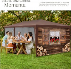 Festzelt Almchalet Festivalpavillon Zelt Gartenzelt 3D-Design mit 6 Seitenteilen Partyzelt Event