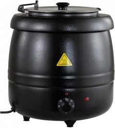 Suppentopf Topf Kochtopf Soßentopf elektrisch bis 95 °C 10 Liter schwarz Gastronomiebedarf