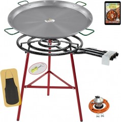 Paella-Set Paella-Brenner-Set Butangas 70 cm Paella-Pfanne 90 cm Gasregler Schlauchhalterung