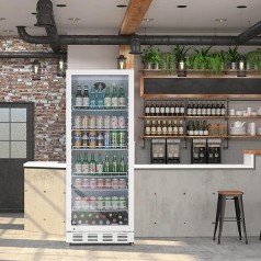 Getränkekühlschrank Kühlschrank Flaschenkühlschrank Dosenkühlschrank 280 l Metall/Glas Belüftungsküh