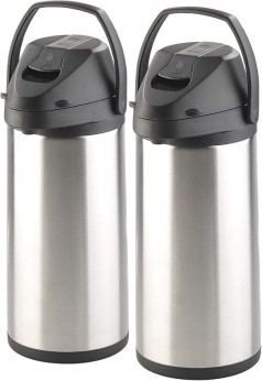 Vakuumisolierkanne 2 x 5 L Isolierkanne Pumpkanne 2er-Set Kaffeekanne doppelwandig mit Pumpsystem
