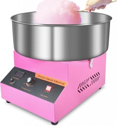 Elektrische Zuckerwattemaschine rosa Tischgerät kommerzieller Zuckerwattemaker 1000W mit Edelstahlsc