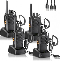 Walkie Talkie Funkgerät Handfunkgerät Headset Funkgeräte lizenzfrei 2 W 16 Kanäle 3-5 km Reichweite
