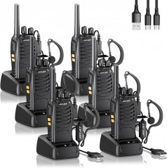 Funkgeräte Walkie-Talkies Haedset 6er-Pack verbessert Version lizenzfrei 16-Kanal 3-5 km Reichweite