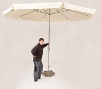 Sonnenschirm 4m Durchmesser weiß inkl. Standfuß