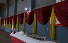 Stoffbögen Großraumdekoration , rote  Bogen Hänger , Festliche Dekoration