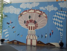 Festwiesen Kettenkarussell Kulisse, karussel, Oktoberfest, Dekoration, Wiesn, Fest