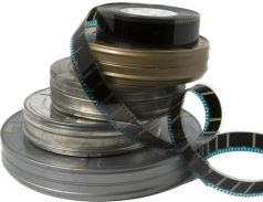 Filmdosen / Filmspulen / Filmstreifen / Regiestühle / Filmklappen, Dekoration, Hollywood, Film