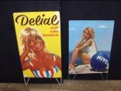 Delial & Nivea Werbetafeln 50er / 60er Jahre, Dekoration, Kiosk, Werbung