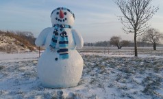 Schneemann mittel groß, Winterdekoration, Schneemann