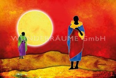 Leinwanddruck &#8220;Sonne Afrika&#8221;