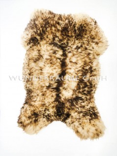 Schaffell, braun-weiß gefleckt