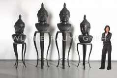 Buddha-Büste, schwarz