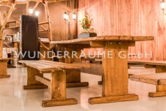 Rustikale Eichentafeln/Sitzbänke