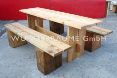Holzbänke für Feuerstelle